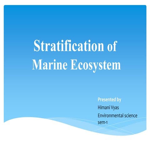 STRATIFICATION OF MARINE ECOSYSTEM