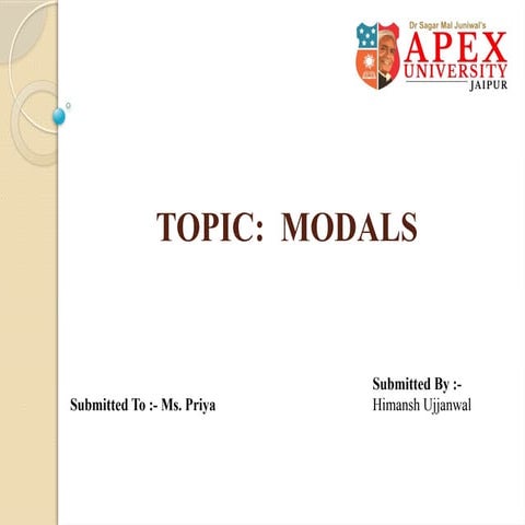 Himansh Pptx Ppt On Modals English Semester Pptx