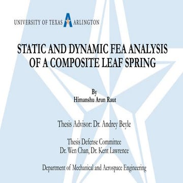 Static and Dynamic analysis of a composite leaf spring