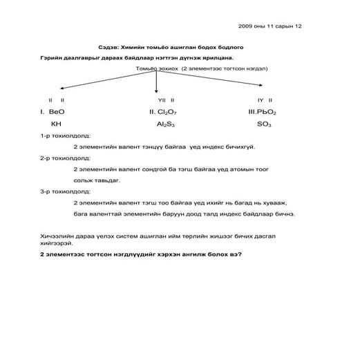 Himiin tomyo ashiglan bodlogo bodoh, viii