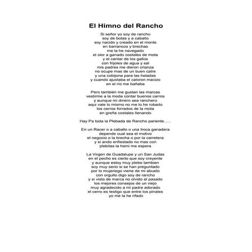 Himno del rancho | PDF