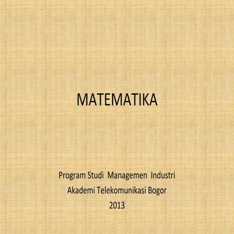 Himpunan dan sistem bilangan (pertemuan 1)