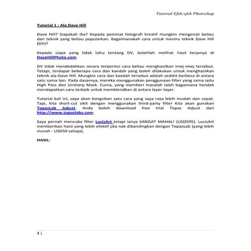 Himpunan Efek-Efek Photoshop