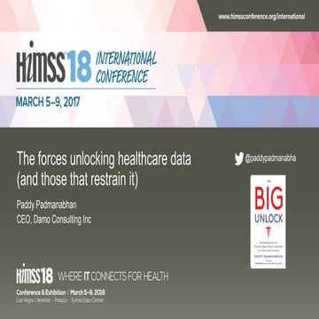 HIMSS International Conference Presentation, March 07, 2018