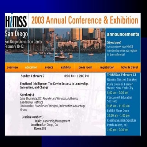 HIMSS Workshop - Emotional Intelligence, The Key to Leadership, Success and C...