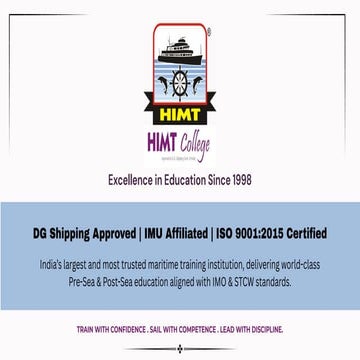 Join Merchant Navy - HIMT College - Pre-Sea Campus for Men & Women | PDF
