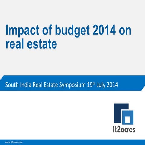 Impact of Budget 2014 on Real Estate