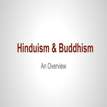 Hinduism and Buddhism