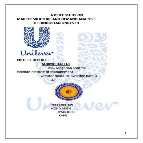 HIndustan Unilever Project(Final)