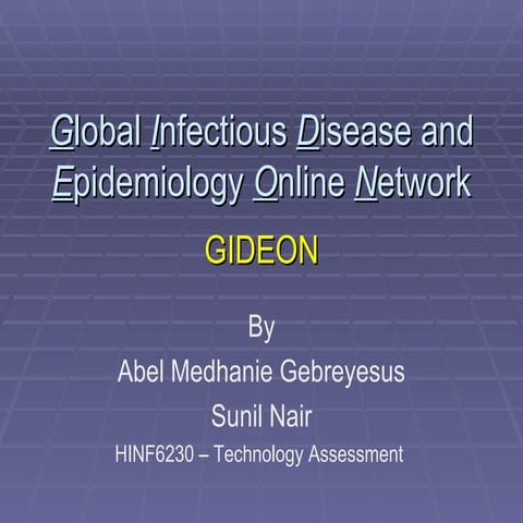 Healthcare Technology Assessment Gideon Presentation - Sunil Nair Health Info...