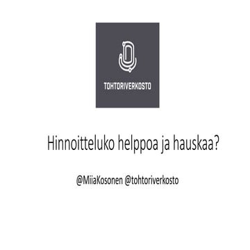 Hinnoittelu
