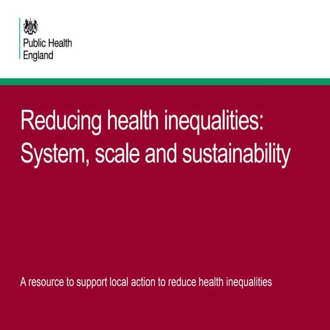 Reducing health inequalities: System, scale and sustainability 
