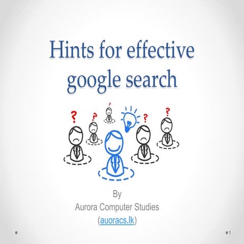 Hints for effective google search