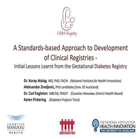 A Standards-based Approach to Development of Clinical Registries - Initial Le...