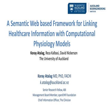 A Semantic Web based Framework for Linking Healthcare Information with Comput...