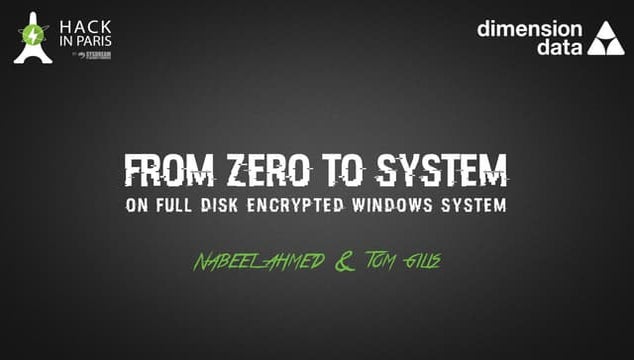 From zero to SYSTEM on full disk encrypted windows system