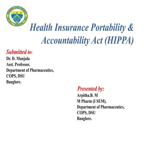 Health Insurance Portability & Accountability Act (HIPAA)