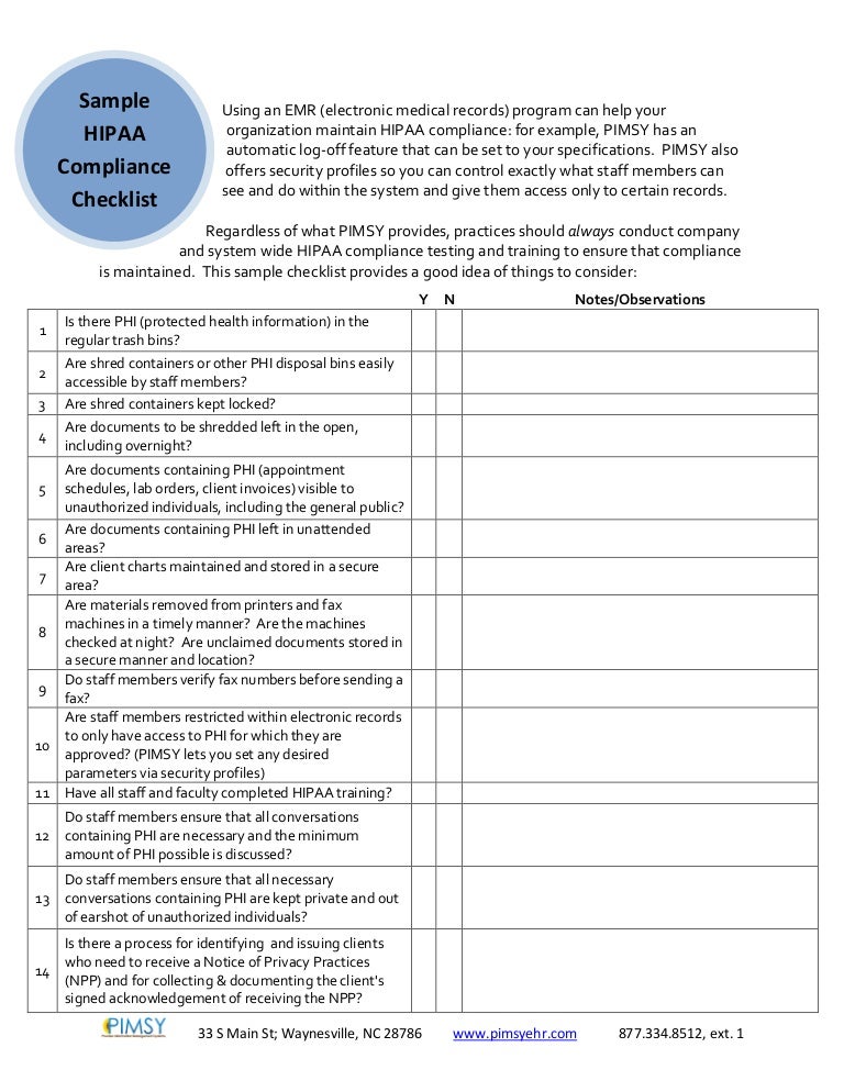 hipaa compliance template