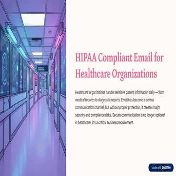 HIPAA Compliant Email for Healthcare Organizations | PDF