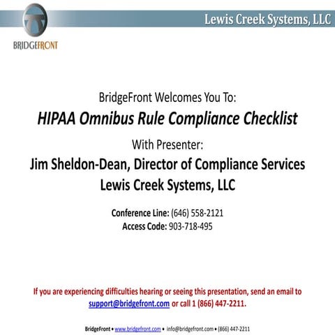 Webinar: Your HIPAA Omnibus Rule Compliance Checklist