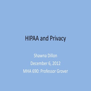 Hipaa and privacy