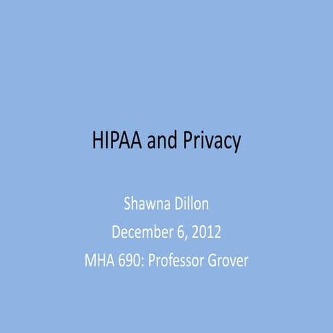 Hipaa and privacy