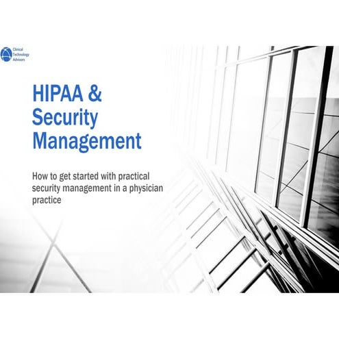 HIPAA and Security Management for Physician Practices