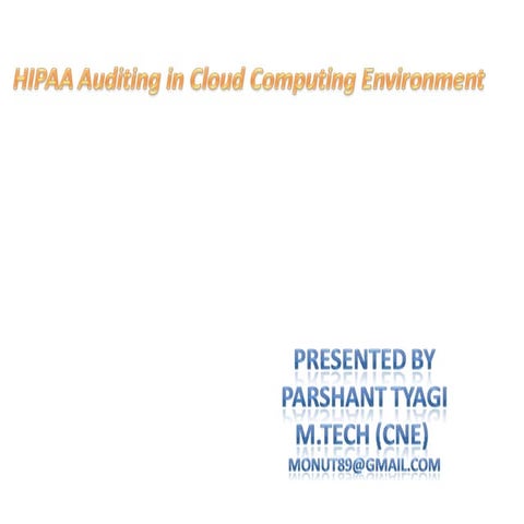 Hipaa auditing in cloud computing enviroment
