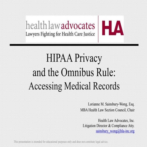 HIPAA Access Medical Records by Sainsbury-Wong