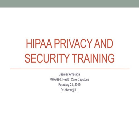 HIPAA and Privacy Training