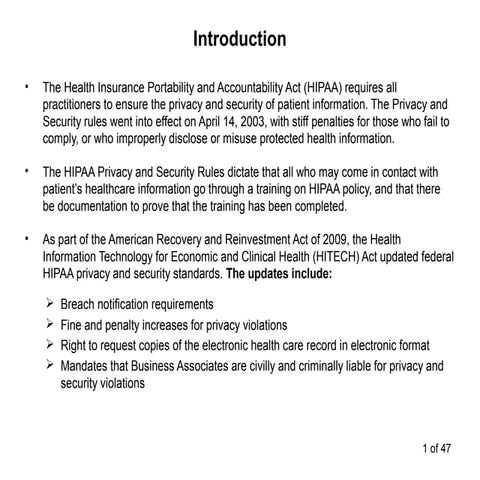 HIPAA Privacy & Security