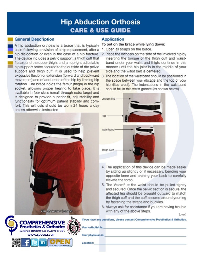 Hip Abduction Orthosis CARE AND USE GUIDE