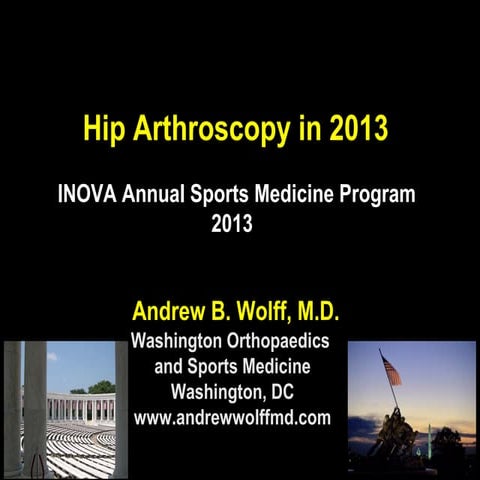 Hip Arthroscopy in 2013: Inova Annual Sports Medicine Program