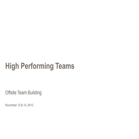 Build a High Performing Team