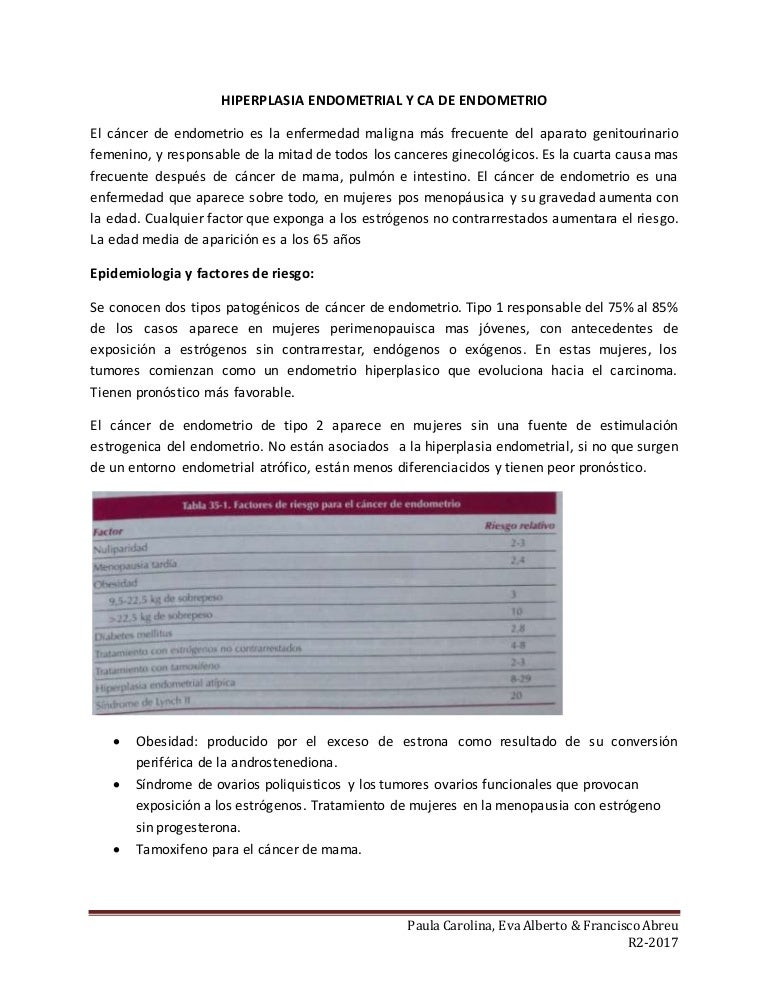 hiperplasia compleja con síntomas de diabetes por atipia