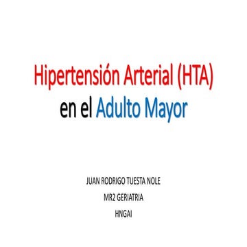 Hipertensión Arterial en el Adulto Mayor