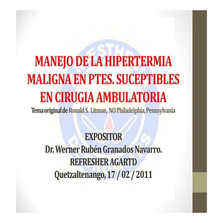Hipertermia maligna en ptes suceptibles