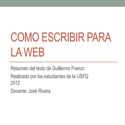 Como escribir para la web 