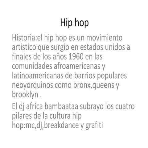 historia del hip hop | PPTX