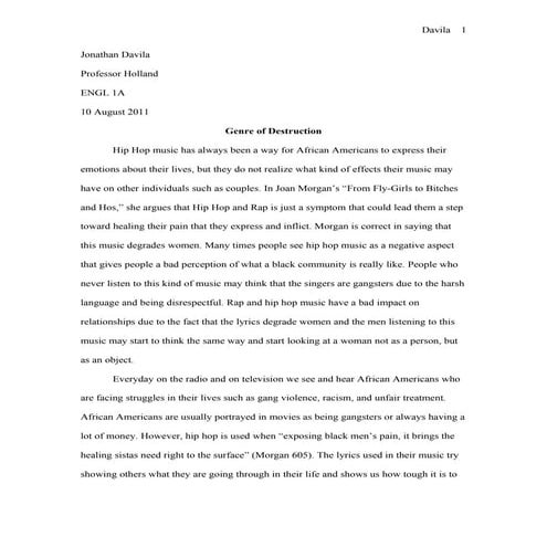 Hip Hop Genre of Destruction