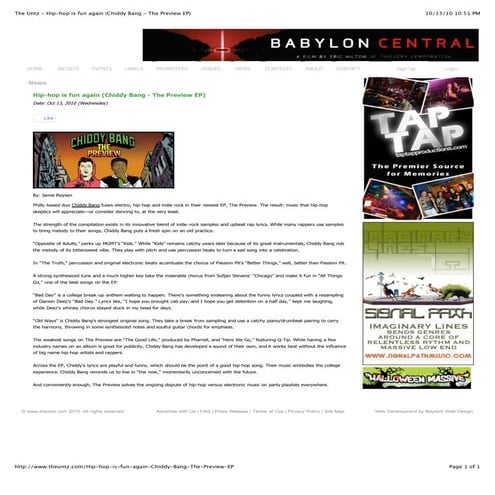 Hip Hop Is Fun Again (Chiddy Bang - The Preview Ep)