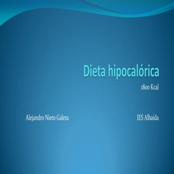 Dieta hipocalórica 1800 Kcal