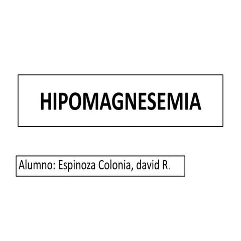 Hipomagnesemia