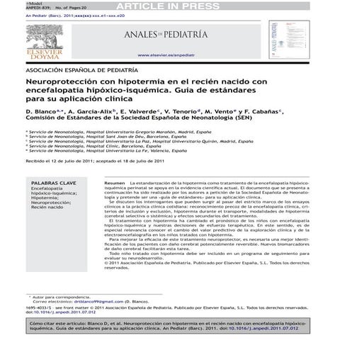 Neuroprotección con Hipotermia en el recién nacido con EHI