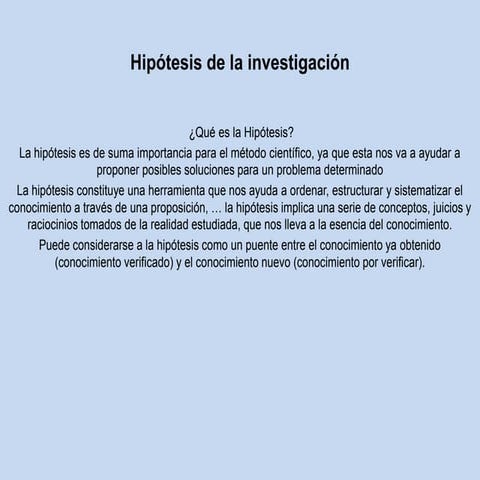 Hipotesis Cientifica
