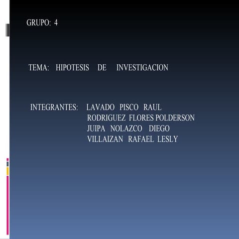 Hipotesis De Investigacion