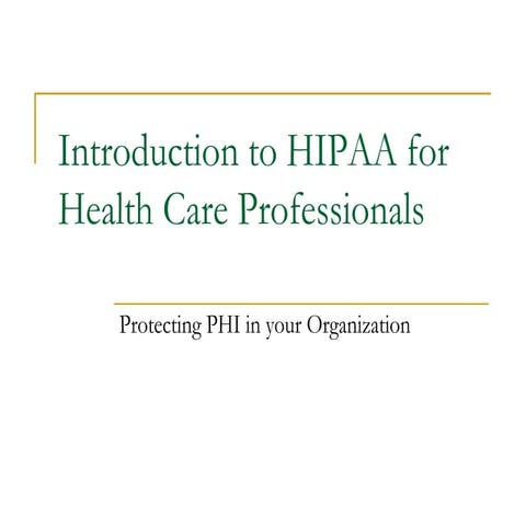 HIPAA & PHI Training