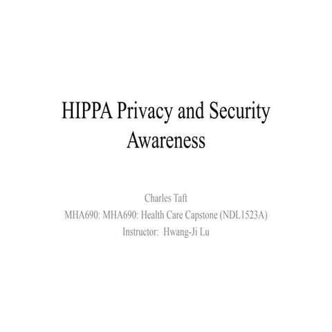 Hippa privacy and security awareness
