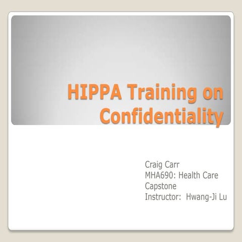 Hippa training on confidentiality