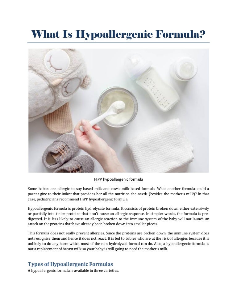 What Is Hypoallergenic Formula?